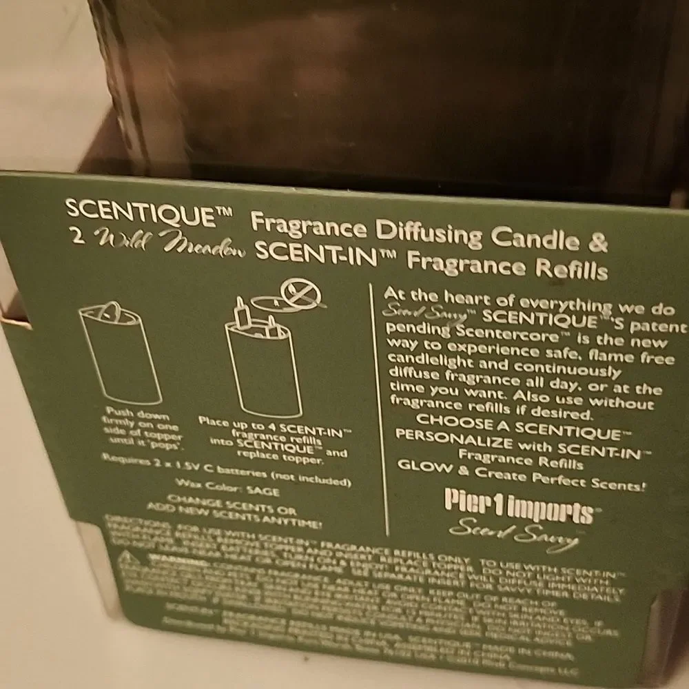 Pier 1 Scentique Fragrance Diffusing Candle Set in Green